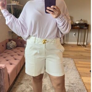 Ralph‎ Lauren Petite White Shorts Nautical Rope Belt Size 12P